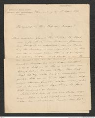 Nachlass Franz Steindachner, Brief von A. Koch an Franz Steindachner (18.04.1890), Inv.Nr. 270.01, Seite 1